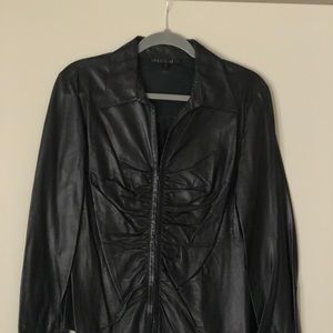Lafayette 148 leather blouse